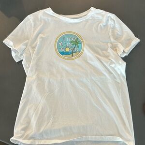 Life is good white t shirt size medium